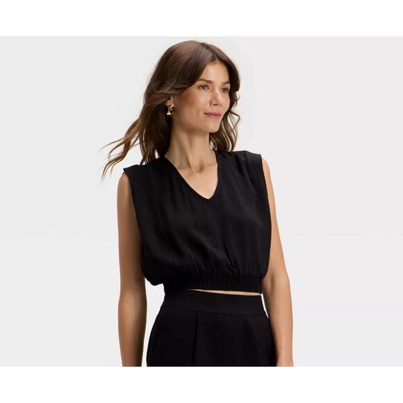 A New Day NWT Women's Modern Gauze V-Neck Blouse Size S - Picture 1 of 8